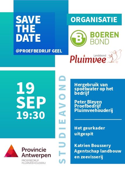 Save the date studiedag Boerenbond en Landsbond Pluimvee in Proefbedrijf Pluimveehouderij