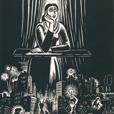 Frans Masereel,  L' aveugle (houtsnede op papier), 1957