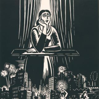 Frans Masereel,  L' aveugle (houtsnede op papier), 1957