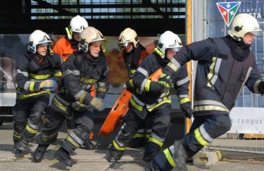 Rennende brandweermannen