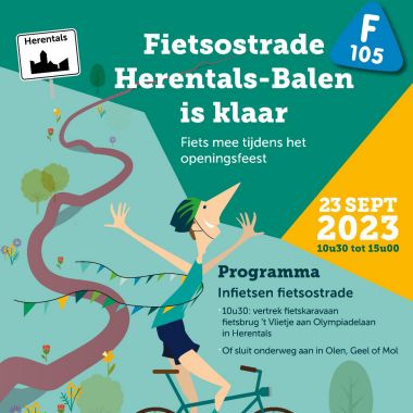 Affiche openingsfeest opening fietsostrade F105