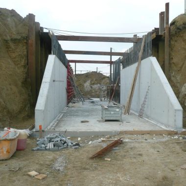 Fietstunnel in aanbouw