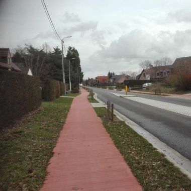 Nieuw fietspad in de Zandstraat in Sint-Katelijne-Waver