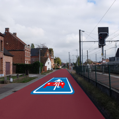 Toekomstbeeld: fietszone in de bebouwde kom, Spoorwegstraat aan het station van Tielen