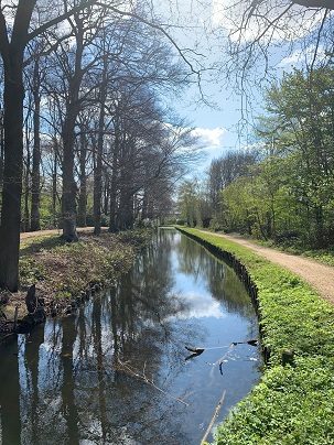 Waterloop in het Bouckenborghpark in Merksem.